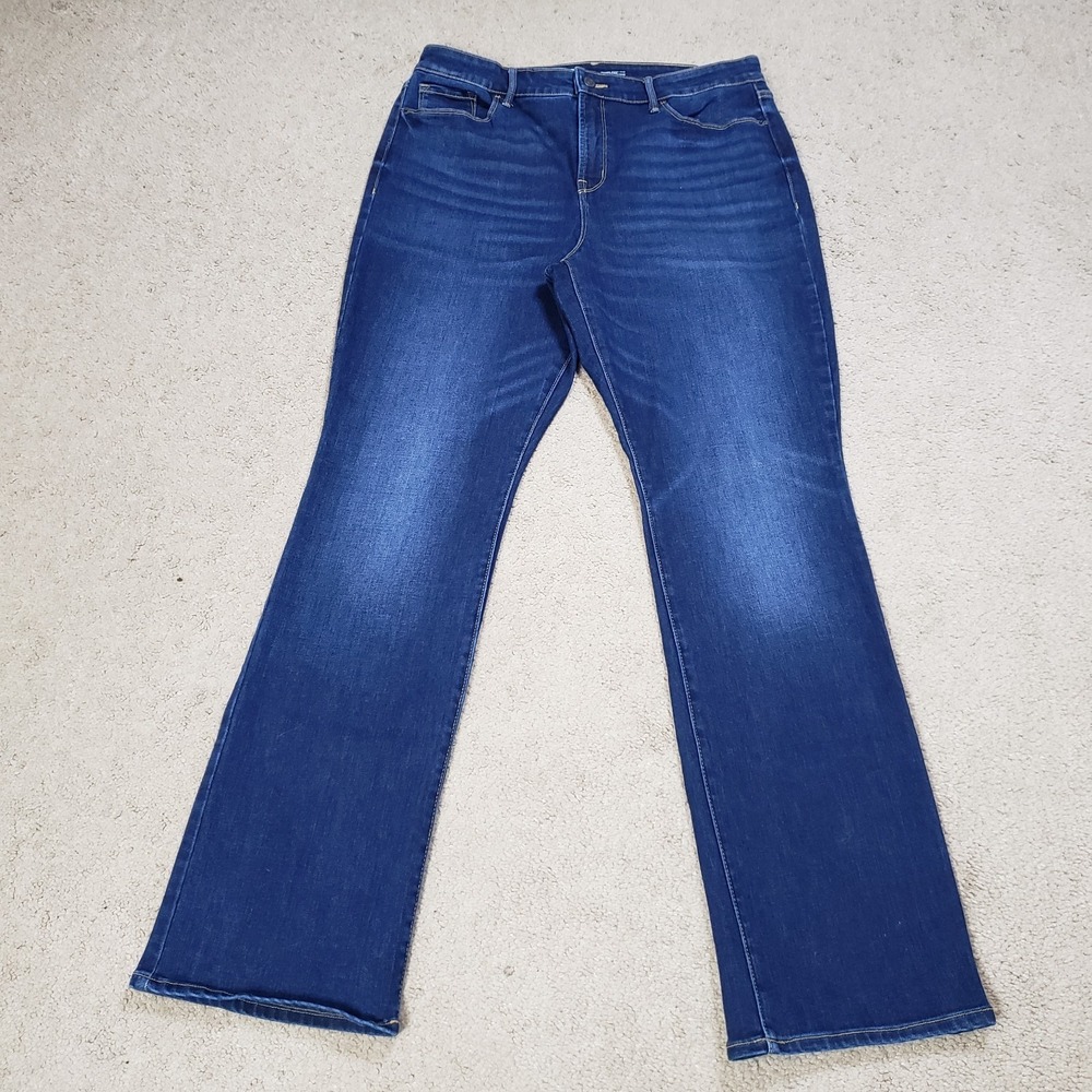 Old Navy Kicker Boot-Cut Jeans‎ Women's 14 High Rise Button Fly Dark Wash Casual